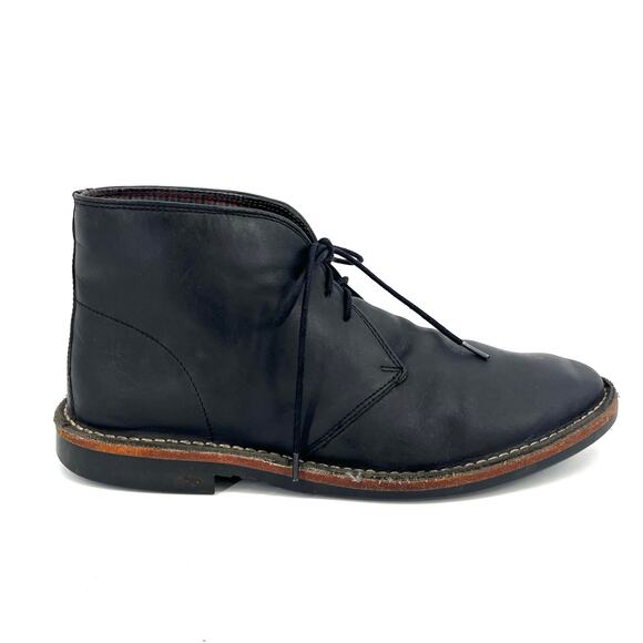 Ben Sherman Black Nubuck Leather Desert Boots - Fabric...